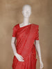 Red Floral Woven Pure Kanchipuram Silk Saree with Zari Border