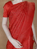 Red Floral Woven Pure Kanchipuram Silk Saree with Zari Border