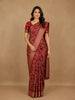 Red Floral Woven Tussar Silk Saree