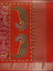 Red Floral Woven Tussar Silk Saree - Diadem