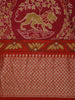 Red Floral Woven Tussar Silk Saree - Diadem