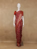 Red Floral Woven Tussar Silk Saree - Diadem