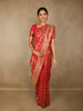 Red Floral Zari Woven Design Banarasi Fancy Saree