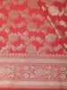 Red Floral Zari Woven Design Banarasi Fancy Saree