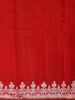 Red Floral Zari Woven Design Pure Banarasi Saree with Silver Zari Border