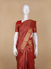 Red Geometric Butta Woven Pure Kanchipuram Silk Saree with Zari Border