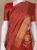 Red Geometric Butta Woven Pure Kanchipuram Silk Saree with Zari Border