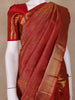 Red Geometric Butta Woven Pure Kanchipuram Silk Saree with Zari Border