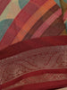 Red Geometric Design Linen Cotton Saree
