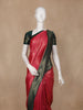 Red Geometric Design Semi Silk Saree