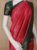 Red Geometric Design Semi Silk Saree