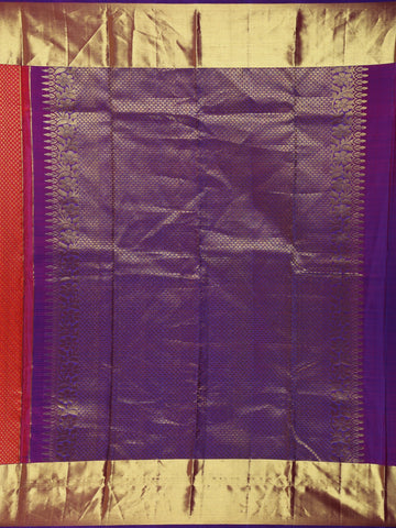 Red Geometric Diamond Woven Design Pure Kanchipuram Silk Saree - Diadem