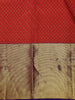 Red Geometric Diamond Woven Design Pure Kanchipuram Silk Saree - Diadem