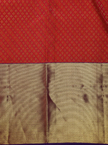 Red Geometric Diamond Woven Design Pure Kanchipuram Silk Saree - Diadem