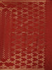 Red Geometric Floral Design Semi Tussar Silk Saree