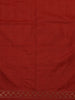 Red Geometric Floral Design Semi Tussar Silk Saree