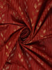 Red Geometric Floral Design Semi Tussar Silk Saree