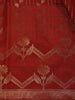 Red Geometric Floral Design Semi Tussar Silk Saree