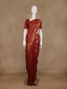 Red Geometric Floral Design Semi Tussar Silk Saree