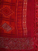 Red Geometric Printed Chiffon Saree with Stone Embellished Border