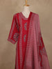 Red Geometric Printed Cotton Salwar Suit with Dupatta