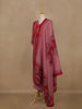 Red Geometric Printed Cotton Salwar Suit with Dupatta