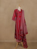 Red Geometric Printed Cotton Salwar Suit with Dupatta