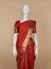 Red Geometric Woven Pure Kanchipuram Silk Saree with Zari Border
