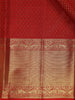 Red Geometric Woven Pure Kanchipuram Silk Saree with Zari Border