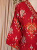Red Ikat Printed Stripes Cotton Salwar Suit