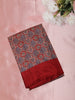 Red Kalamkari Printed Design Mixed Silk Cotton Fancy Saree