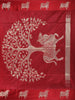 Red Obstacle Design Woven Semi Tussar Saree