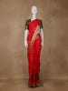 Red Paisley Designed Soft Silk Saree With Contrast Dark Green Blouse - Diadem
