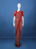 Red Paisley Printed Georgette Saree with Matching Blouse