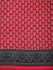 Red Paisley Printed karishma Cotton Saree with Black Ornamental Border