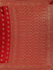 Red Paisley Woven Banarasi Silk Saree - Diadem