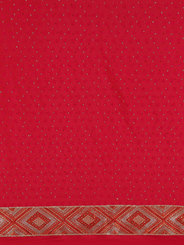 Red Paisley Woven Banarasi Silk Saree - Diadem