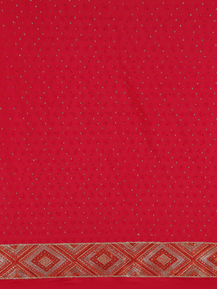 Red Paisley Woven Banarasi Silk Saree - Diadem