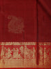 Red Paisley Woven Pure Kanchipuram Silk Saree With Zari Border