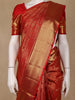 Red Peacock Motif Pure Kanchipuram Silk Saree With Zari Border