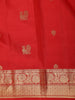 Red Peacock Woven Kanchipuram Silk Saree with Zari Border