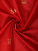 Red Peacock Woven Kanchipuram Silk Saree with Zari Border