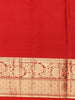 Red Peacock Woven Kanchipuram Silk Saree with Zari Border