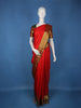 Red Peacock Woven Pure Kanchipuram Silk Saree With Zari Border