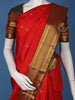 Red Peacock Woven Pure Kanchipuram Silk Saree With Zari Border