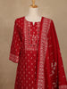 Red Printed Cotton Salwar Suit with Dupatta - Diadem