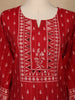 Red Printed Cotton Salwar Suit with Dupatta - Diadem