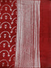 Red Rabbit and Floral Design Semi Banarasi Saree