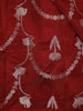 Red Rabbit and Floral Design Semi Banarasi Saree
