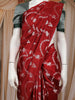 Red Rabbit and Floral Design Semi Banarasi Saree